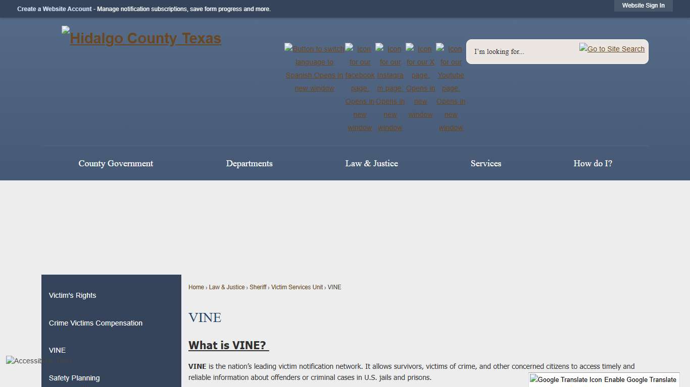 VINE | Hidalgo County, TX - Official Website