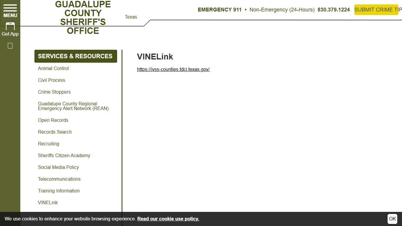 VINELink | Guadalupe County TX Sheriff's Office